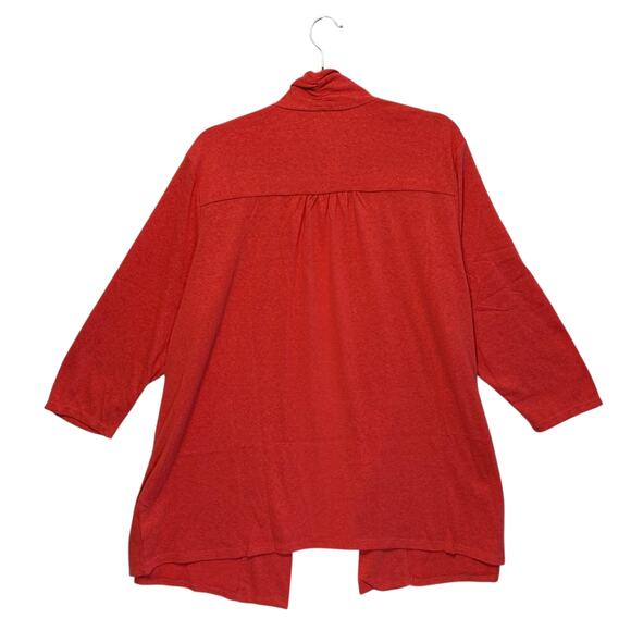 Talbots Open Cardigan Sweater NWT Women's Sz 3X Coral Pink Lagenlook Lightweight - Picture 2 of 4